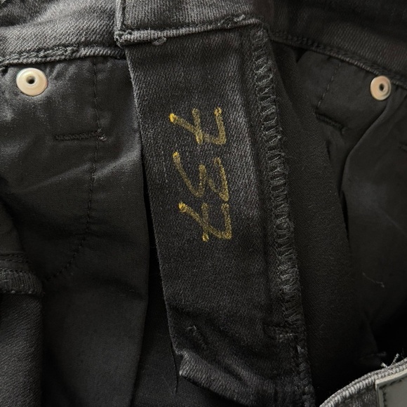 NWT PISTOLA Mid Rise Washed Black Denim Ankle Cropped Fray Hem Skinny Jeans 27 - Picture 6 of 6